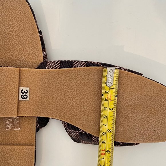 NEW! Damier Pattern Slide Sandals, US 8 (EU 39) - Picture 13 of 13